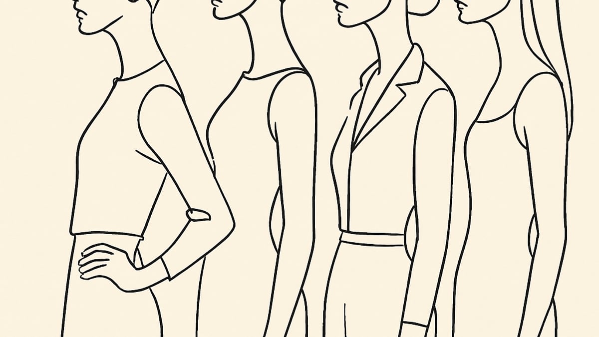 Diverse group of aspiring models lined up at a New York City modeling agency open call